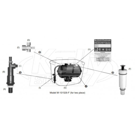 Flushmate M-101526-F Parts Breakdown